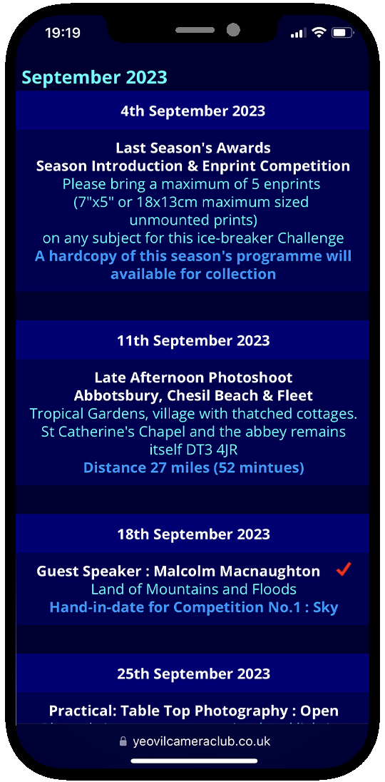 Programme on Phone